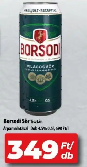 Coop Borsodi Sör 4.5% 0.5l ajánlat