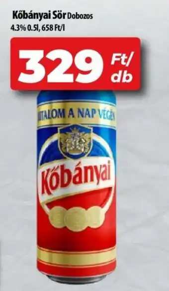Coop Kőbányai Sör 4,3% 0,5l ajánlat