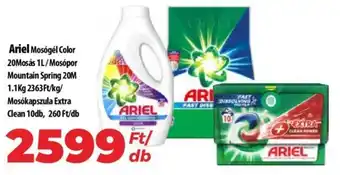 Coop Ariel Mosógél Color 1l, Mosópor Mountain 1,1kg, Mosókapszula Extra Clean 10db ajánlat