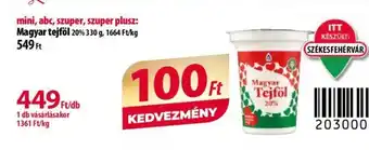 Coop Magyar tejföl 20% 330g ajánlat