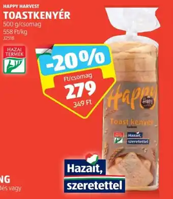 ALDI HAPPY HARVEST TOASTKENYÉR 500g ajánlat
