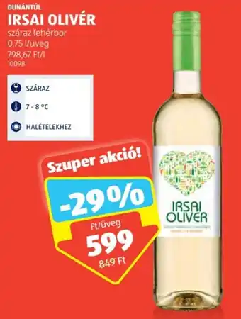 ALDI DUNÁNTÚL IRSAI OLIVÉR 0,75l ajánlat