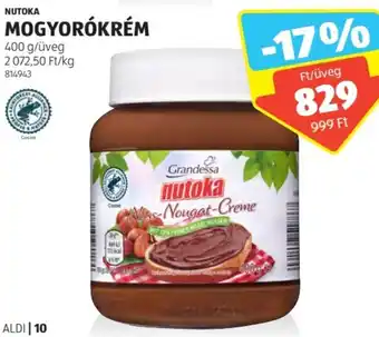 ALDI NUTOKA MOGYORÓKRÉM 400g ajánlat