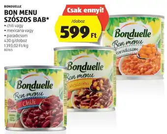 ALDI BONDUELLE BON MENU SZÓSZOS BAB 430g ajánlat