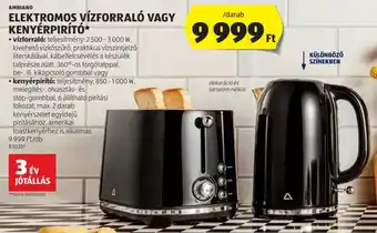 ALDI AMBIANO ELEKTROMOS VÍZFORRALÓ VAGY KENYÉRPIRÍTÓ ajánlat