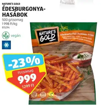 ALDI NATURE'S GOLD ÉDESBURGONYAHASÁBOK 500g ajánlat
