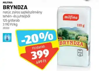 ALDI MILFINA BRYNDZA 125g ajánlat