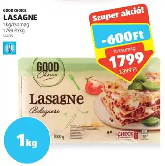 ALDI GOOD CHOICE LASAGNE 1kg ajánlat