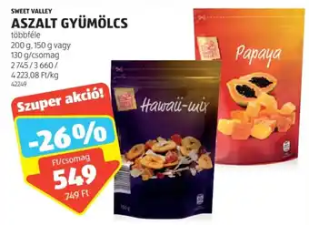 ALDI SWEET VALLEY ASZALT GYÜMÖLCS 200g, 150g, 130g ajánlat