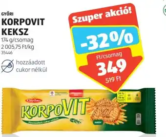 ALDI GYŐRI KORPOVIT KEKSZ 174g ajánlat