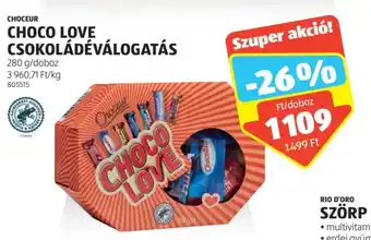 ALDI CHOCEUR CHOCO LOVE CSOKOLÁDÉVÁLOGATÁS 280g ajánlat