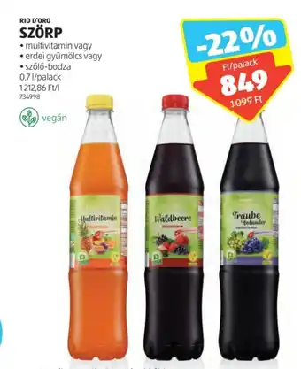 ALDI RIO D'ORO SZÖRP 0,7l ajánlat