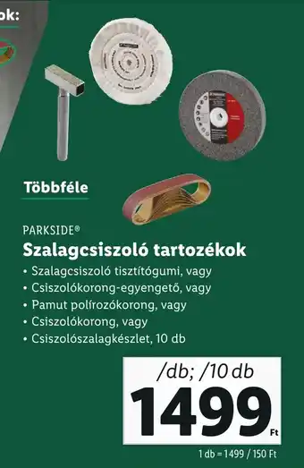 Lidl PARKSIDE Szalagcsiszoló tartozékok ajánlat