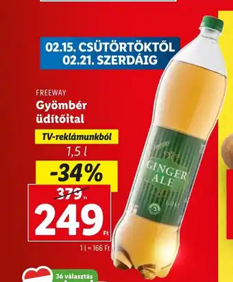 Lidl FREEWAY Gyömbér üdítőital 1,5l ajánlat