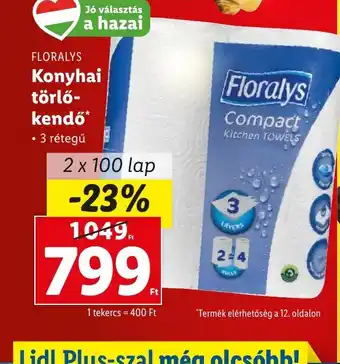 Lidl FLORALYS Konyhai törlő kendő ajánlat