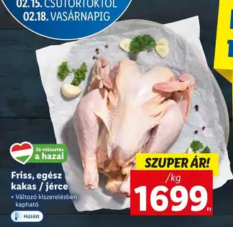 Lidl Friss egész kakas jérce 1kg ajánlat