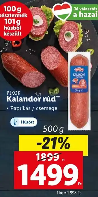 Lidl PIKOK Kalandor rúd 500g ajánlat