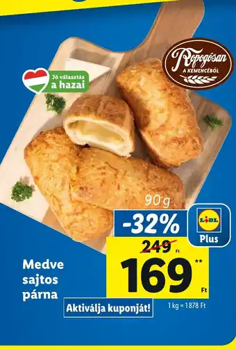 Lidl Medve sajtos párna 90g ajánlat