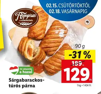 Lidl Sárgabarackos túrós párna 90g ajánlat