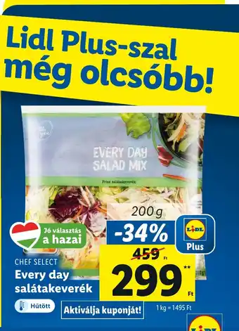 Lidl CHEF SELECT Every day salátakeverék 200g ajánlat