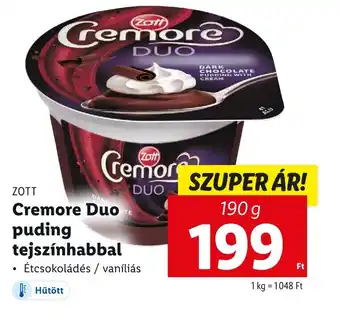 Lidl ZOTT Cremore Duo puding tejszínhabbal 190g ajánlat