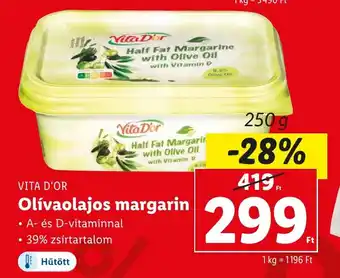 Lidl VITA D'OR Olívaolajos margarin 250g ajánlat