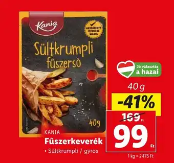 Lidl KANIA Fűszerkeverék 40g ajánlat