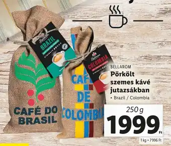 Lidl BELLAROM Pörkölt szemes kávé jutazsákban 250g ajánlat