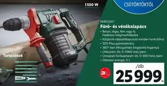 Lidl PARKSIDE Fúró és vésőkalapács 1550W ajánlat