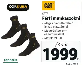 Lidl CAT Férfi munkászokni 39-50 3pár ajánlat