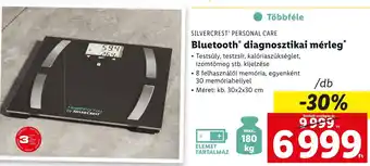 Lidl SILVERCREST PERSONAL CARE Bluetooth diagnosztikai mérleg 30x2x30cm ajánlat
