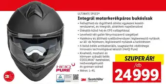 Lidl ULTIMATE SPEED Integrál motorkerékpáros bukósisak ajánlat