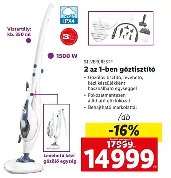 Lidl SILVERCREST 2 az 1-ben gőztisztító ajánlat
