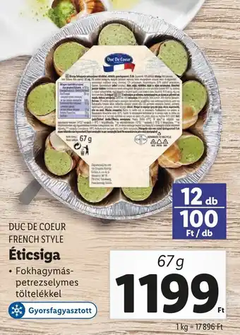 Lidl DUC DE COEUR FRENCH STYLE Éticsiga 67g ajánlat