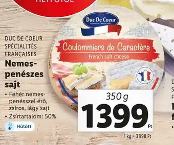 Lidl DUC DE COEUR SPÉCIALITÉS FRANÇAISES Nemes- penészes sajt 350g ajánlat