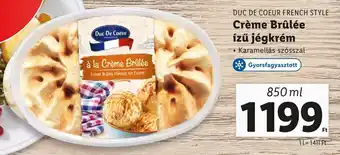 Lidl DUC DE COEUR FRENCH STYLE Crème Brûlée ízű jégkrém 850ml ajánlat