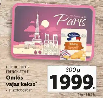 Lidl DUC DE COEUR FRENCH STYLE Omlós vajas keksz 300g ajánlat