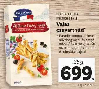 Lidl DUC DE COEUR FRENCH STYLE Vajas csavart rúd 125g ajánlat