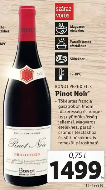 BONOT PÉRE & FILS Pinot Noir 0.75l