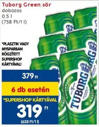 Spar Tuborg Green sör dobozos 0.5l ajánlat