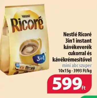 Coop Nestlé Ricoré 3in1 instant kávékeverék cukorral és kávékrémesítővel 10x15g ajánlat