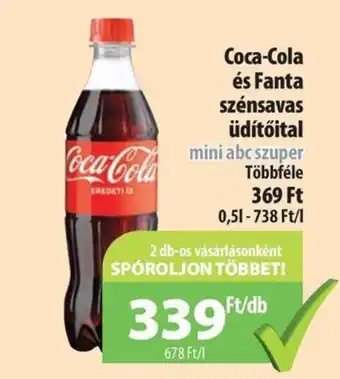 Coop Coca Cola és Fanta szénsavas üdítőital 0,5l ajánlat