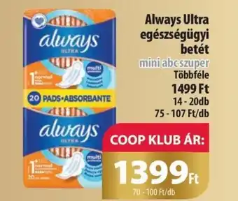Coop Always Ultra egészségügyi betét ajánlat