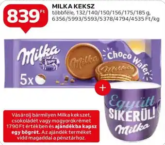 Auchan MILKA KEKSZ 132g, 140g, 150g, 156g, 175g, 185g ajánlat