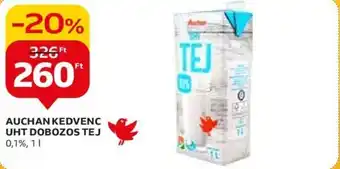 Auchan AUCHAN KEDVENC UHT DOBOZOS TEJ 0,1% 1l ajánlat