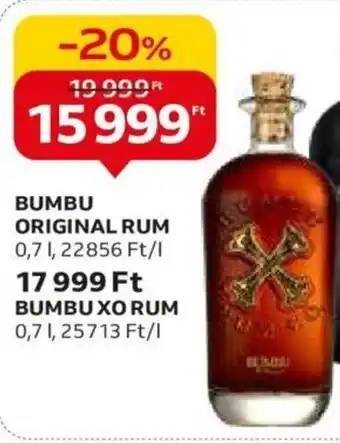 Auchan BUMBU ORIGINAL RUM 0,7l ajánlat
