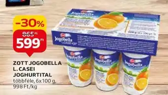 Auchan ZOTT JOGOBELLA L. CASEI JOGHURTITAL 6x100g ajánlat