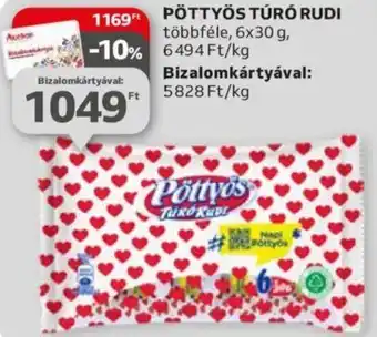 Auchan PÖTTYÖS TÚRÓ RUDI 6x30g ajánlat