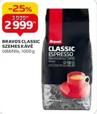Auchan BRAVOS CLASSIC SZEMES KÁVÉ 1kg ajánlat