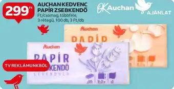 Auchan AUCHAN KEDVENC PAPÍR ZSEBKENDO 100db ajánlat